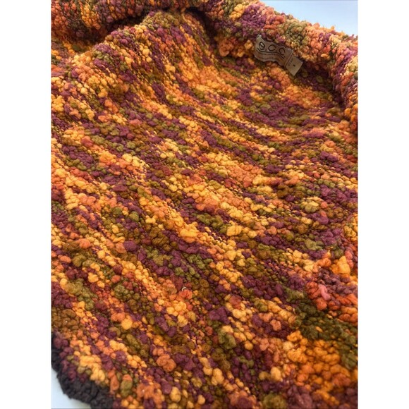 ECC Ecuadorian Clothing Company Wool Hood Full Zip Sweater Orange Textured Small - Picture 16 of 16